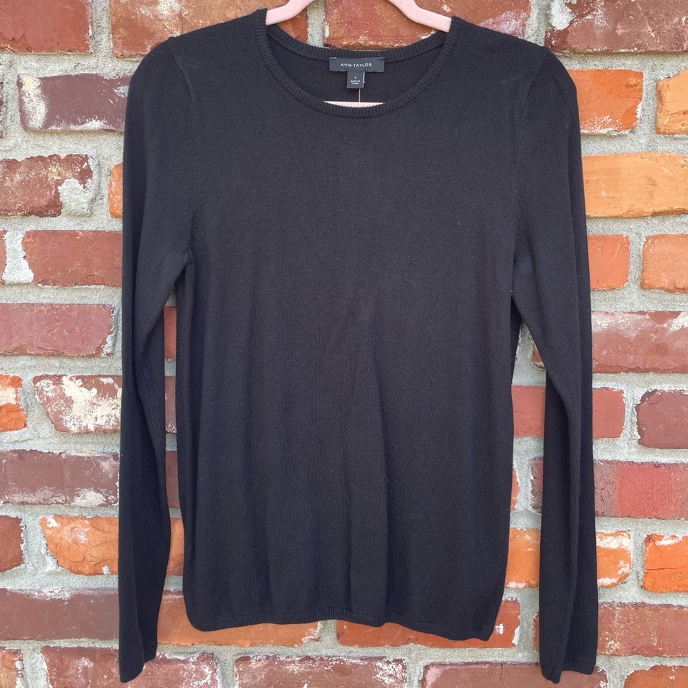 NWT Ann Taylor Black Knit Top
